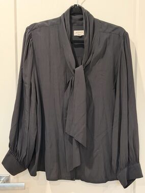 Hudson North | Black Tie Front Blouse
